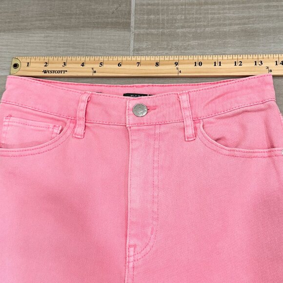 Wild Fable Highest Rise Extreme Flare Raw Hem Jeans in Pink Women's Size 6/28 - Picture 10 of 16
